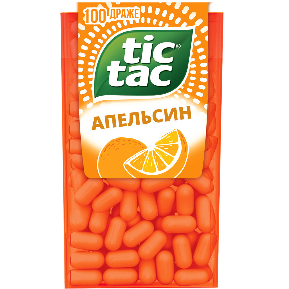 Драже Тик-Так Апельсин 49гр пластик