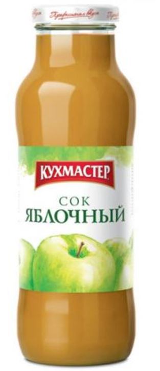 Сок КухМастер Яблочный 0.68л ст/б