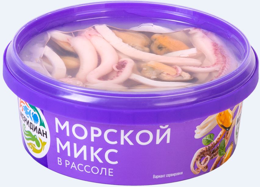 Морской микс в рассоле 270г круг/банка Меридиан