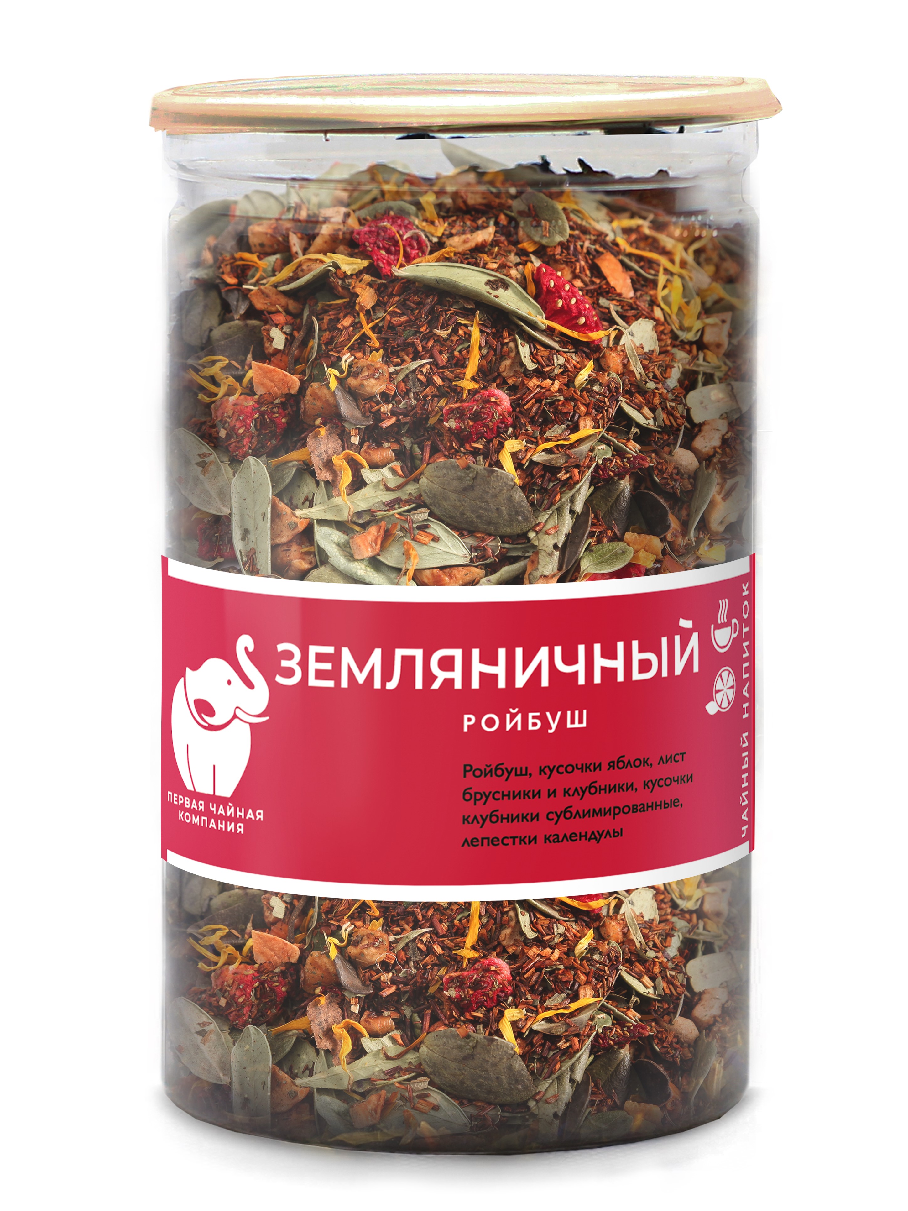 Напиток чайный ПЧК Земляничный Ройбуш листовой 155г пл/б