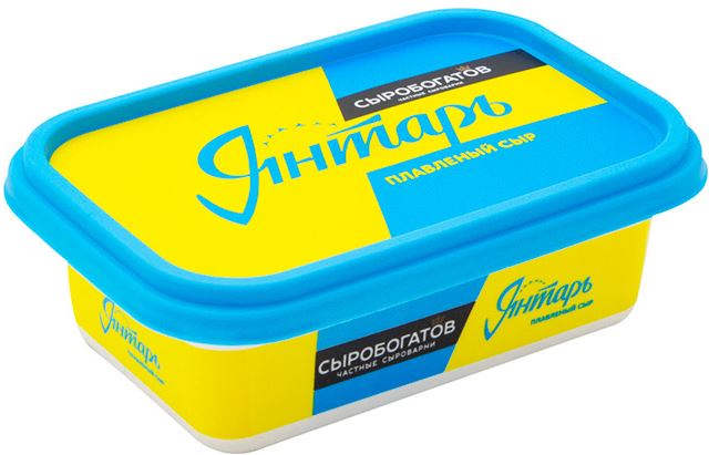 Сыр плавленый Янтарь 45% 200г Сыробогатов ванна БЗМЖ