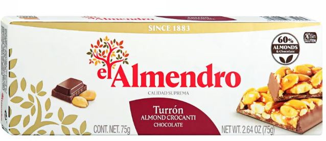 Хрустящии миндальный туррон с шоколадом 75г El Almendro