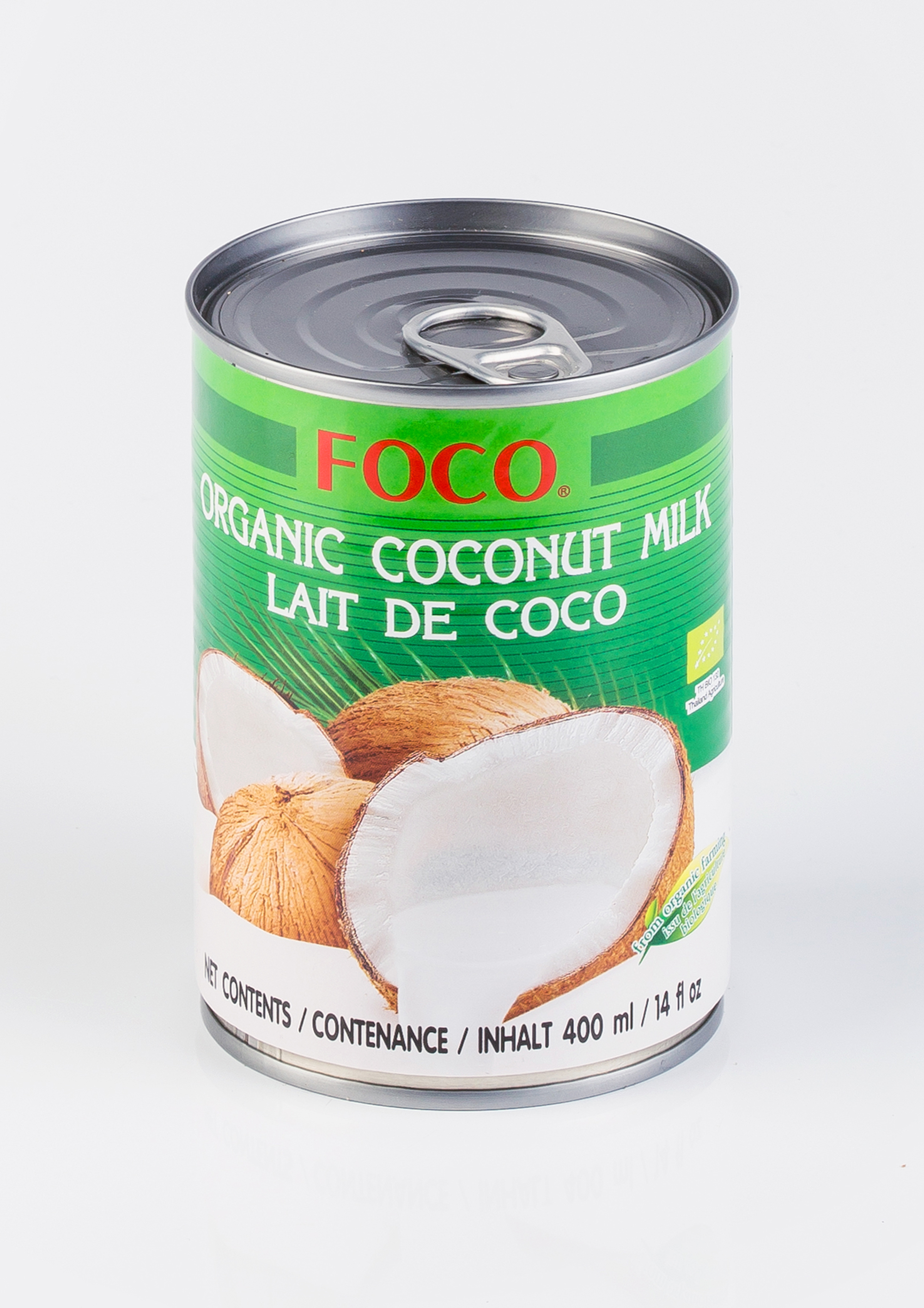 Молоко Кокосовое органическое 10-12% 400мл ж/б Фоко