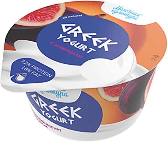 Йогурт греческий Молочная Культура слива 1.6% 130г ст БЗМЖ