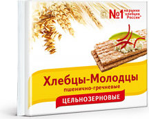 Хлебцы-Молодцы Пшенично-Ржаные цельнозерновые 100гр пакет