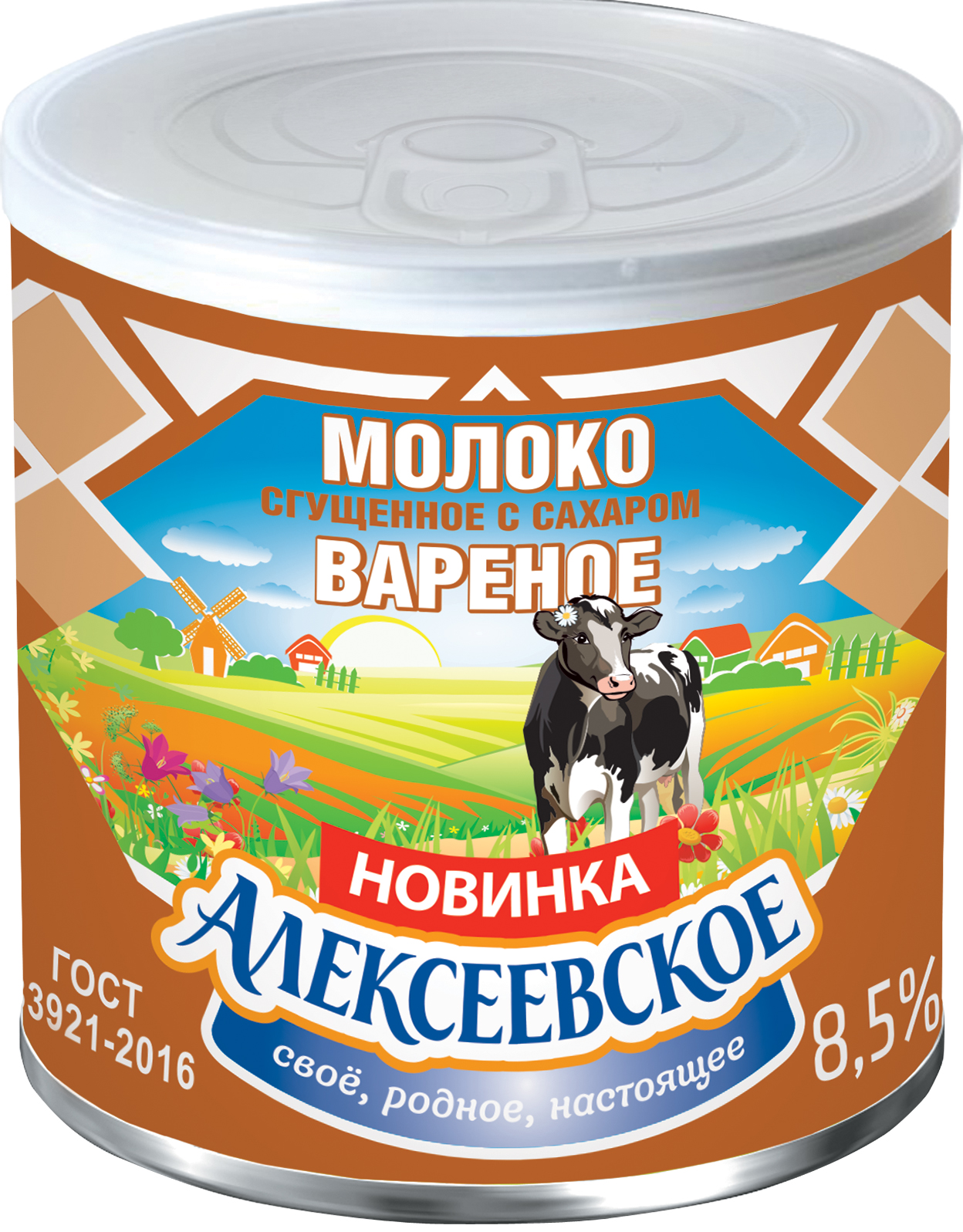 Молоко сгущ вареное с сахар 8.5% 360гр ж/б Алексеевское БЗМЖ
