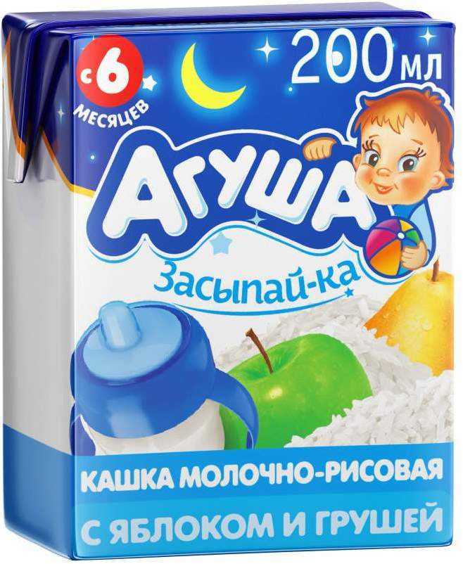 Каша Агуша Засыпайка молоч-рисов ябл/груша мдж2.7% 200мл тба